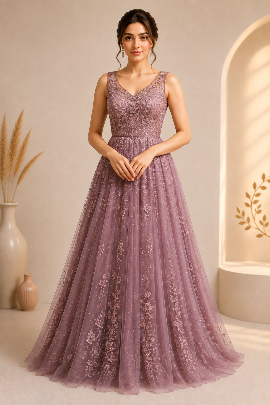 Custom tailored designer gown